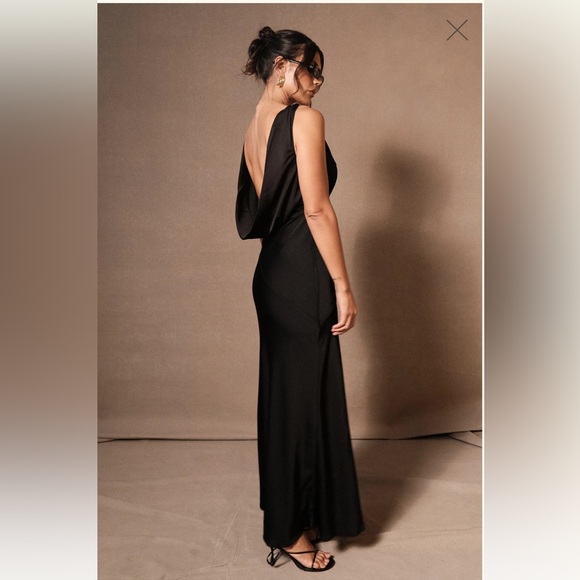 Meshki Maxi Satin Dress With Back Cowl - Picture 5 of 5